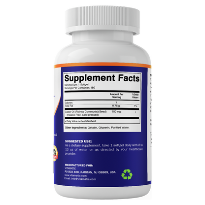 Castor Oil 750mg Softgels