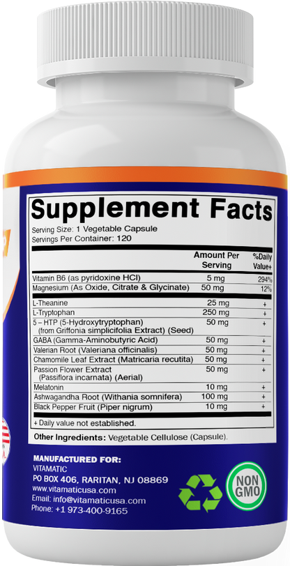 Advanced Sleep Aid with Melatonin - 120 Vegetable Capsules