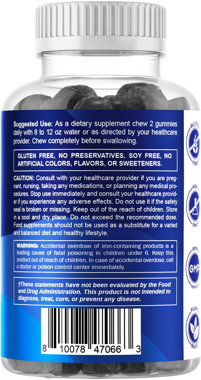 Iron 20mg with Vitamin C - 60 Vegan Gummies