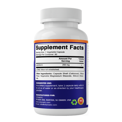 Vitamatic Lactoferrin 250mg Supplement, 60 Veg Capsules