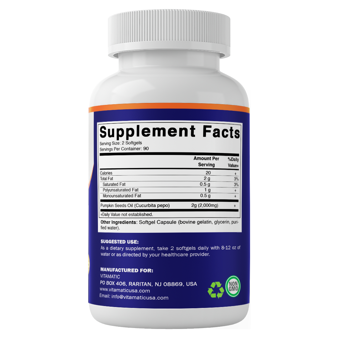 Pumpkin Seed Oil 2000mg Softgel - 180 Softgels