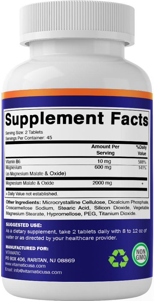 Magnesium Malate 2000mg 90 Vegetarian Tablets