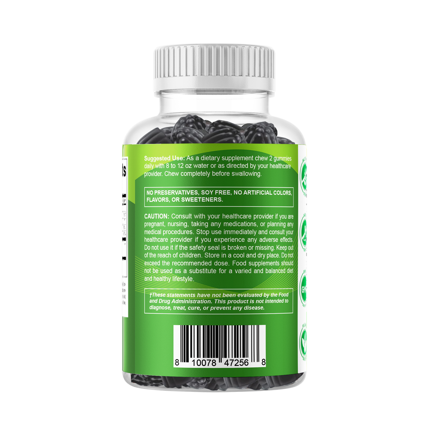 Vitamatic Sugar-Free Moringa Gummies - 10000 mg per Serving - 60 Pectin-Based Gummies - Essential Minerals Supplement - Clean Fitness - Multicolor Flavors - Non-GMO & Gluten-Free - Natural & Vegan