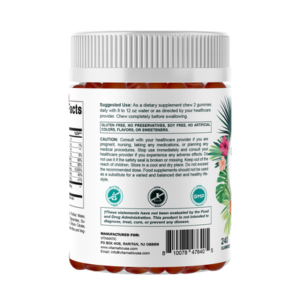 Hydrolyzed Collagen Gummies with Vitamin C, Zinc and Biotin, 200 mg per serving - 240 Gummies