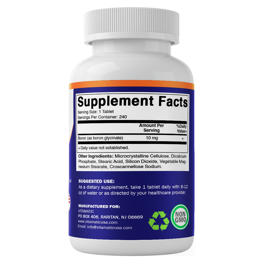 Chelated Boron Glycinate 10mg - 240 Tablets