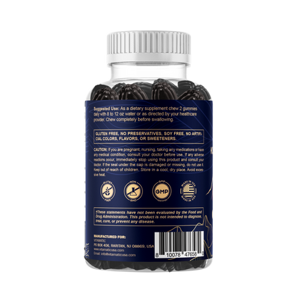 Shilajit with KSM-66® Ashwagandha & Ginseng 10,000 mg Equivalent Per Serving – Natural Raspberry Flavor – 60 Vegan Gummies