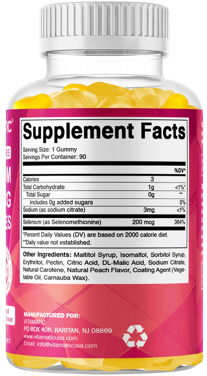Vitamatic Sugar-Free Selenium 200 mcg, 90 Gummies