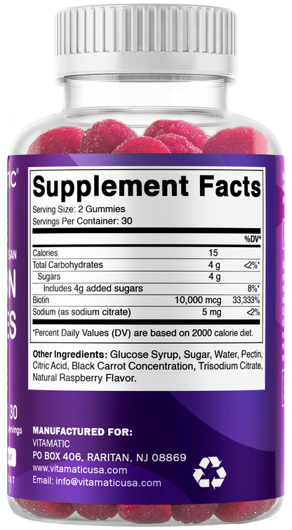 Vitamatic Biotin 10,000 mcg per Serving, 60 Gummies