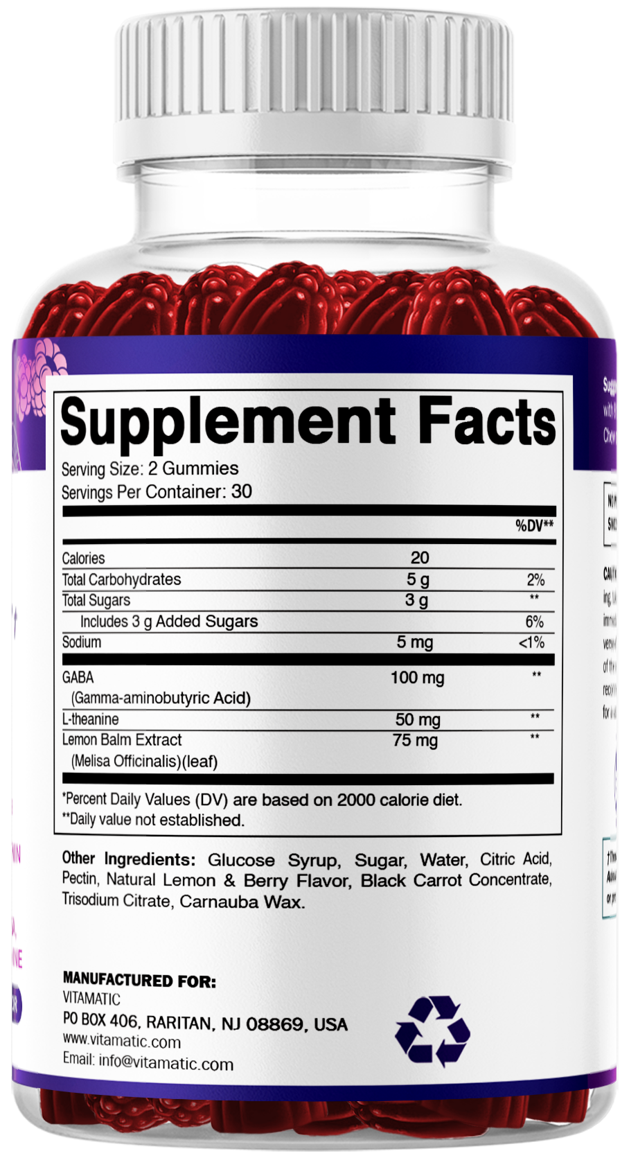 Stress Relief Gummies with GABA + L-Theanine