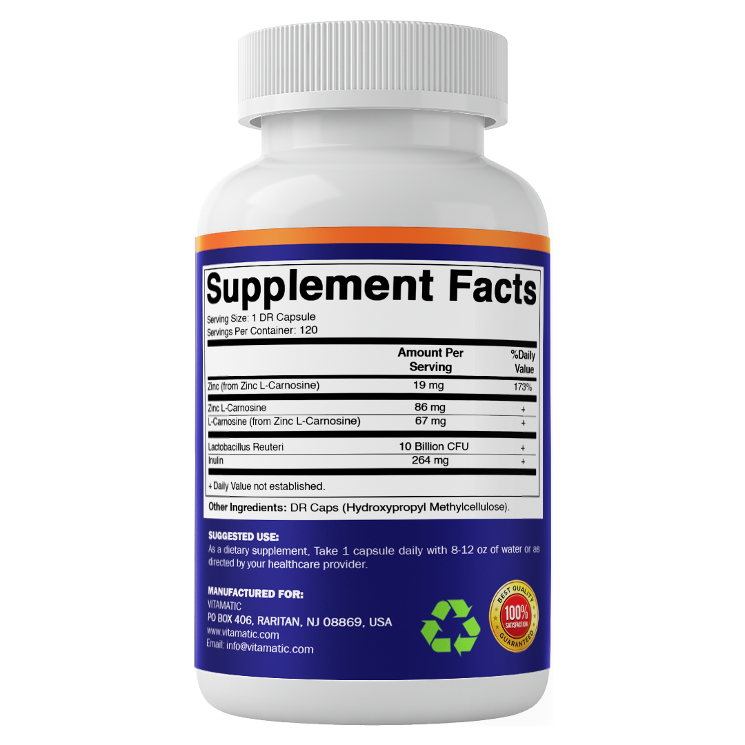 Zinc Carnosine + L. Reuteri 10B CFU Capsules