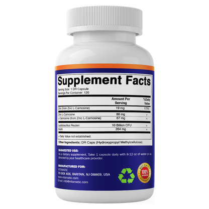 Zinc Carnosine + L. Reuteri 10B CFU Capsules