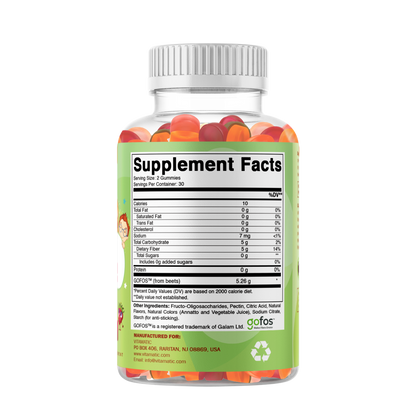 Kids Fiber Prebiotic Gummies, 60 Gummies