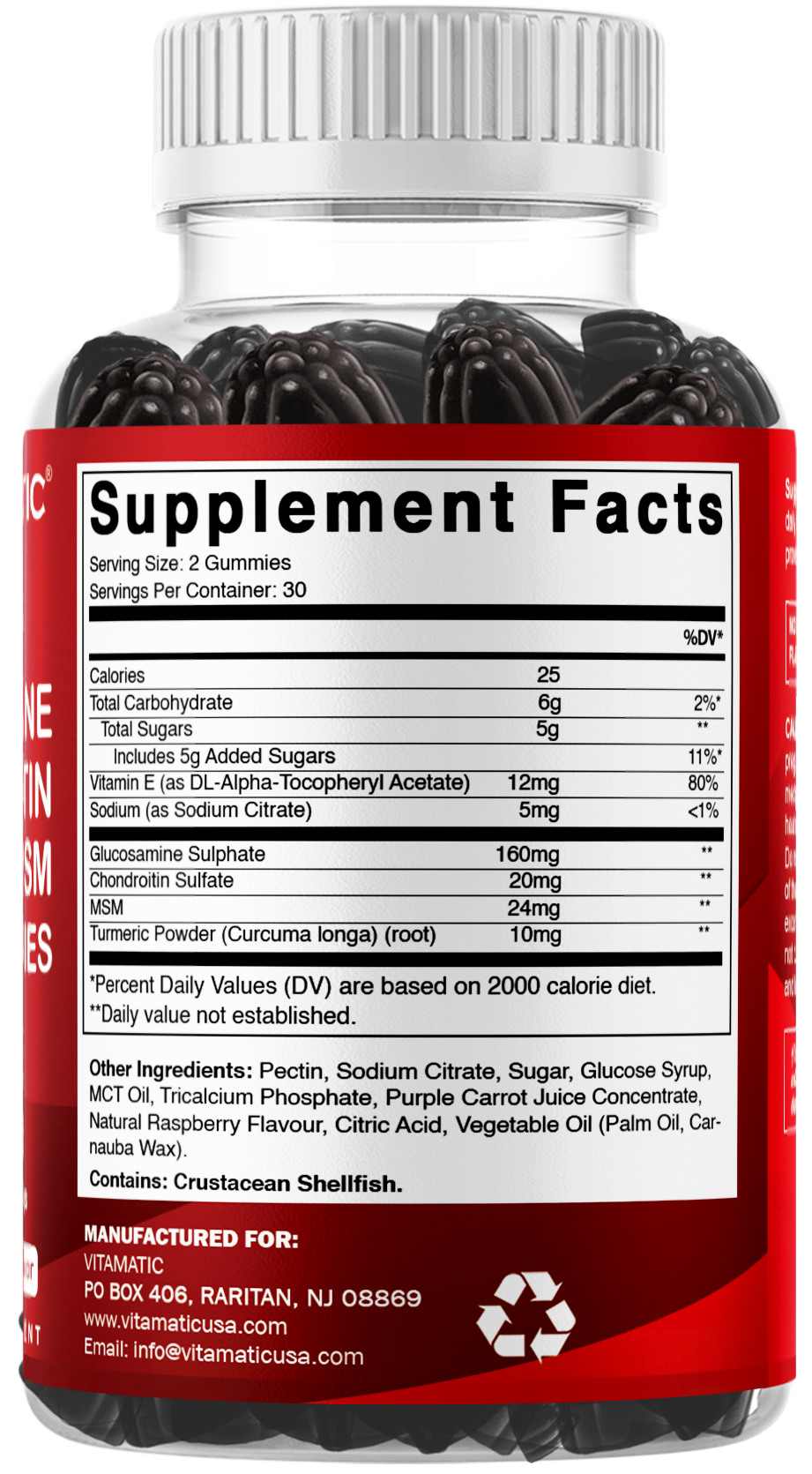 Vitamatic Glucosamine Chondroitin MSM, 60 Gummies