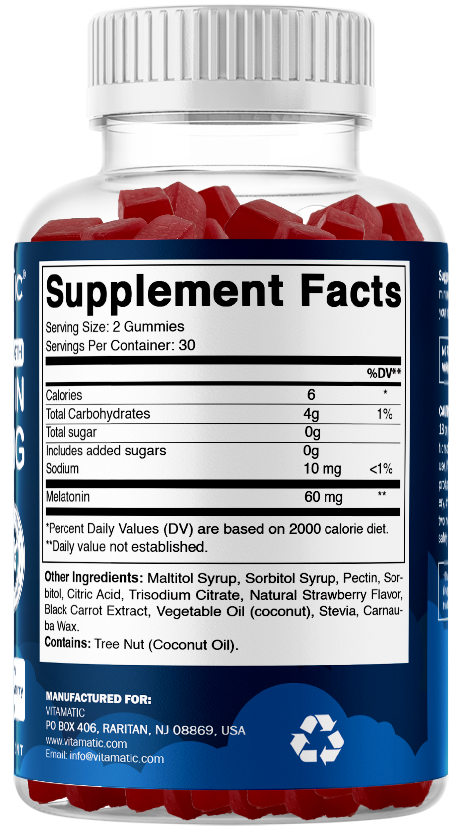 Vitamatic Sugar-Free Melatonin 60mg, 60 Gummies