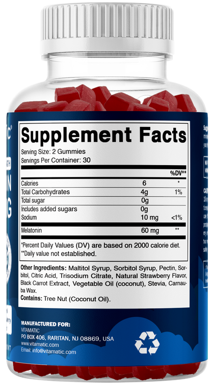 Vitamatic Sugar-Free Melatonin 60mg, 60 Gummies