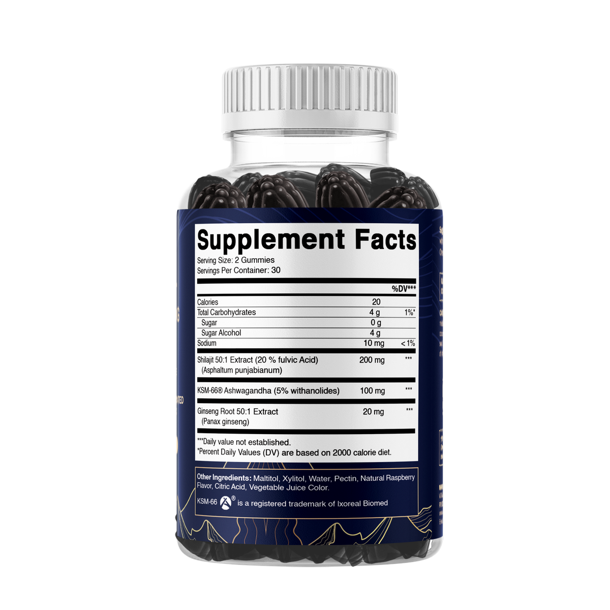 Shilajit + KSM-66® Ashwagandha & Ginseng, 60ct Gummies