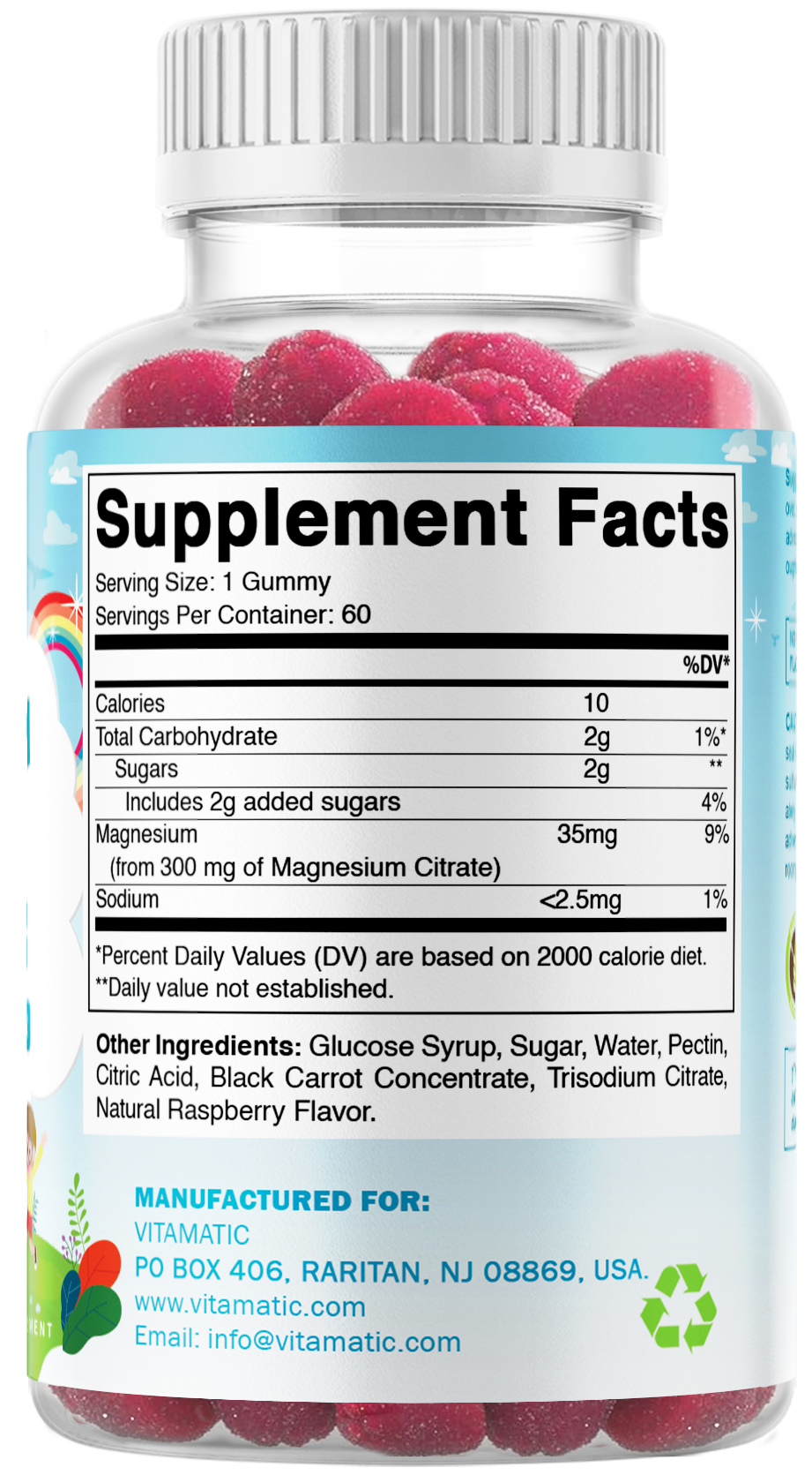 Vitamatic Kids Magnesium 35mg Gummies, 60 Count