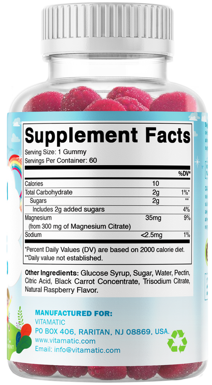 Vitamatic Kids Magnesium 35mg Gummies, 60 Count