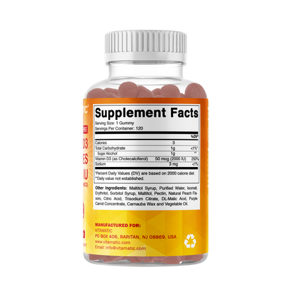 Sugar-Free Vitamin D3 2000 IU, 120 Gummies