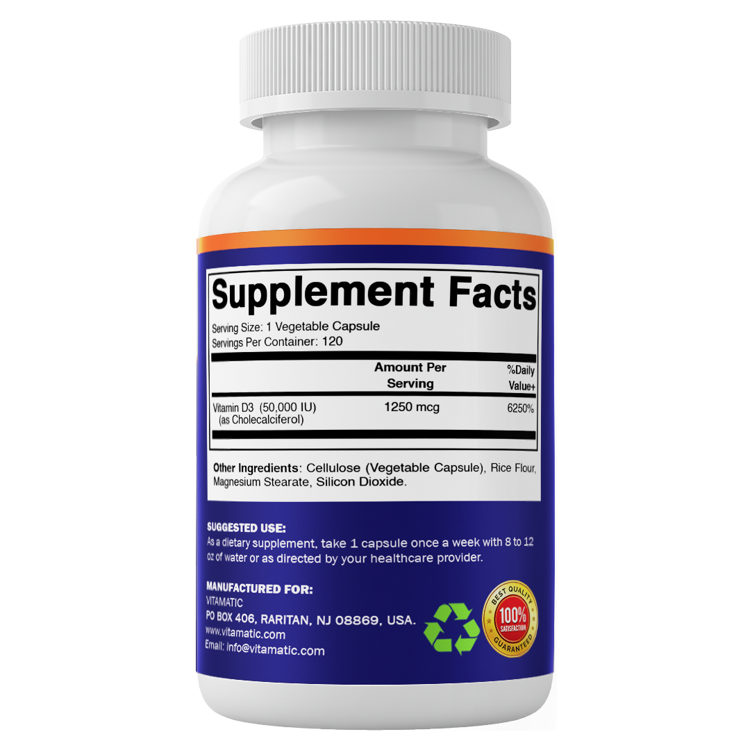 Vitamin D3 50,000 IU (1250 mcg) Capsules