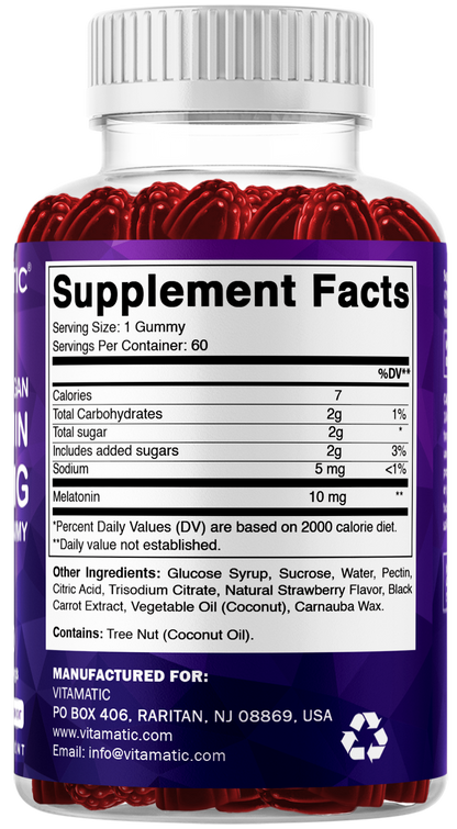 Vitamatic Melatonin 10mg Vegan Gummies, 60 Gummies