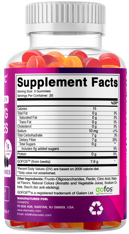 Vitamatic Fiber 7G per Serving, 60 Gummies