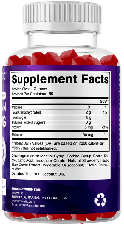 Vitamatic Sugar-Free Melatonin 30mg, 60 Gummies