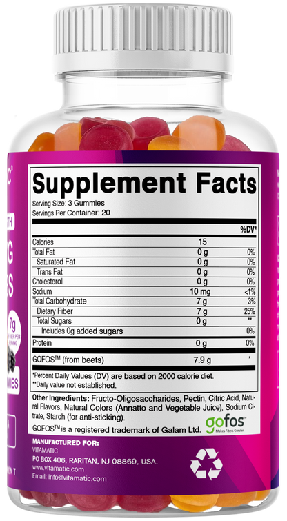 Vitamatic Fiber 7G per Serving, 60 Gummies