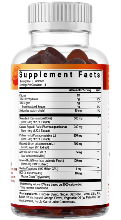 Vitamatic 15 Day Cleanse Gummies with Senna + Psyllium, 60ct