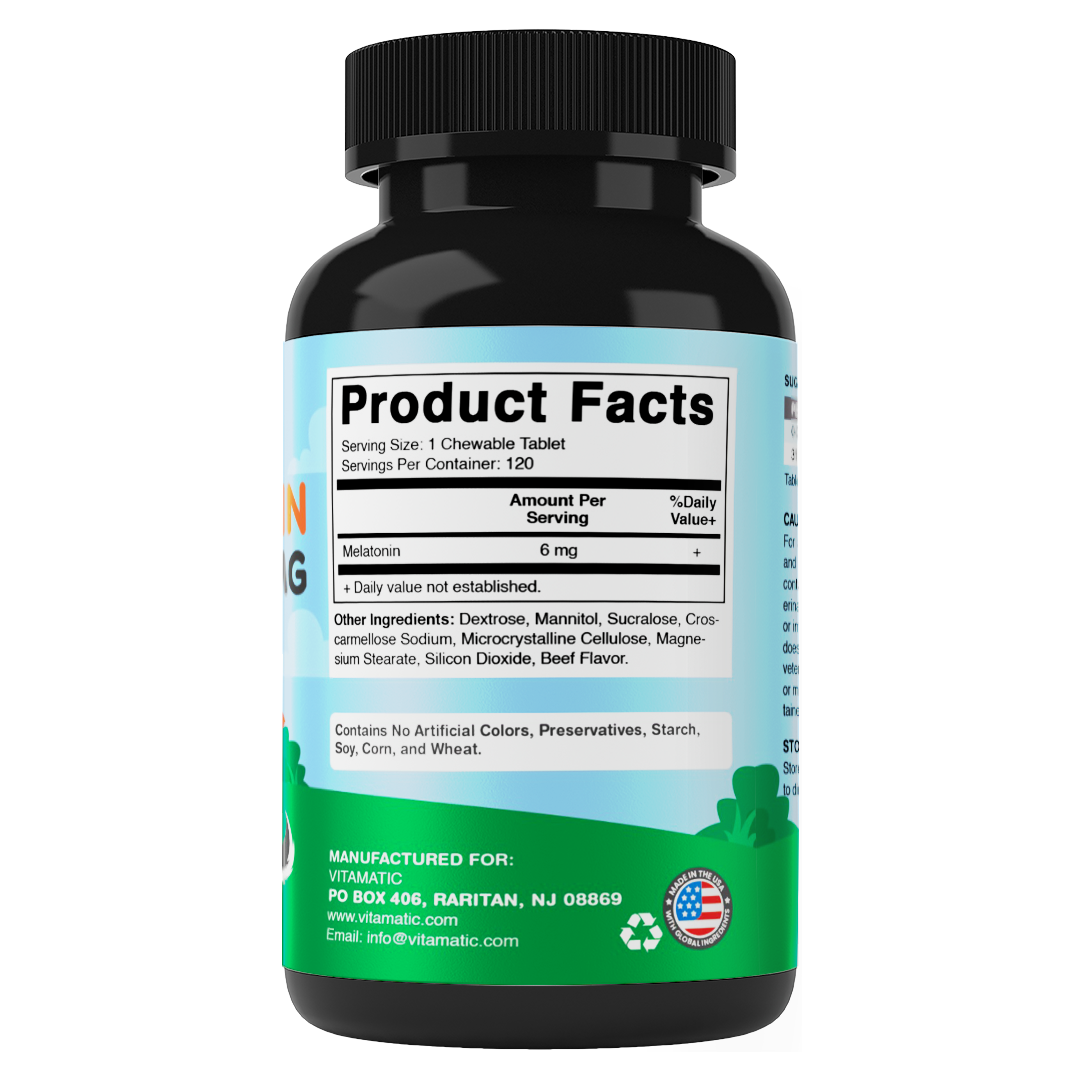 Vitamatic Melatonin for Dogs 6mg, 120 Chewable Tablets