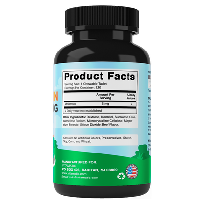 Vitamatic Melatonin for Dogs 6mg, 120 Chewable Tablets