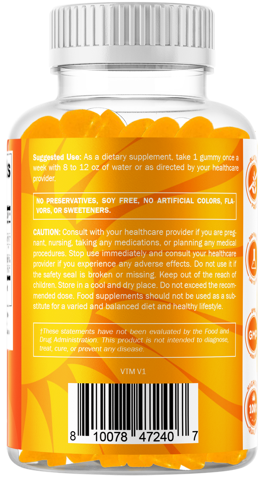 Sugar-Free Vitamin D3 50000 IU, 60 Gummies