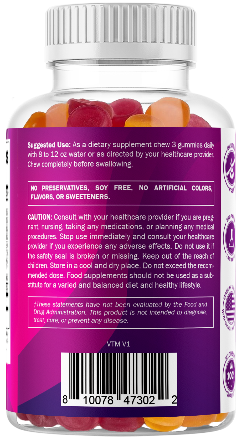 Vitamatic Fiber 7G per Serving, 60 Gummies