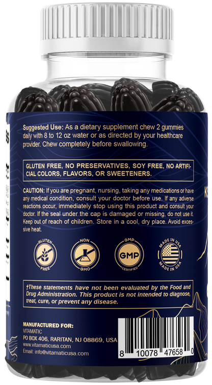 Vitamatic Shilajit + KSM-66® Ashwagandha & Ginseng, 60ct Gummies