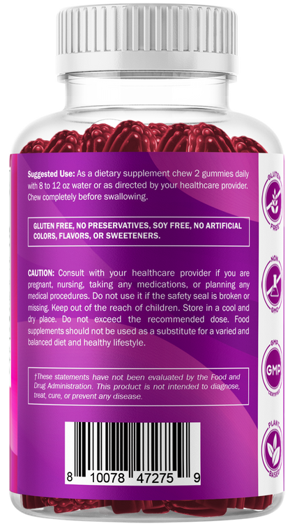 Vitamatic Vitamin B6 100mg Strawberry Gummies, 60 Count