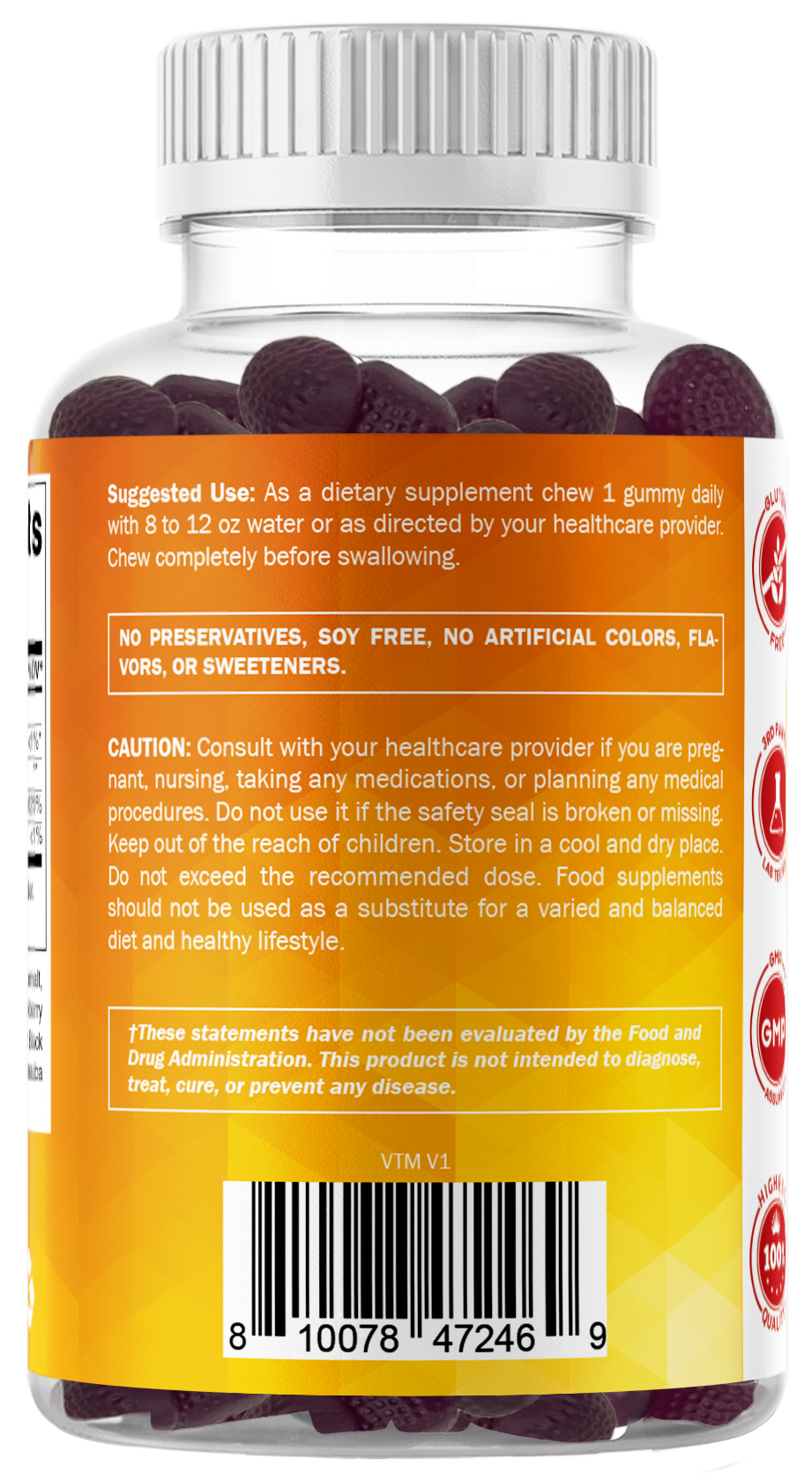 Sugar-Free Vitamin D3 5000 IU, 120 Gummies