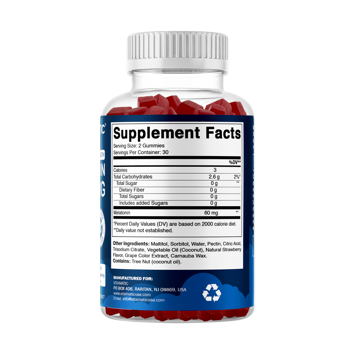 Vitamatic Sugar-Free Melatonin 60mg, 60 Gummies