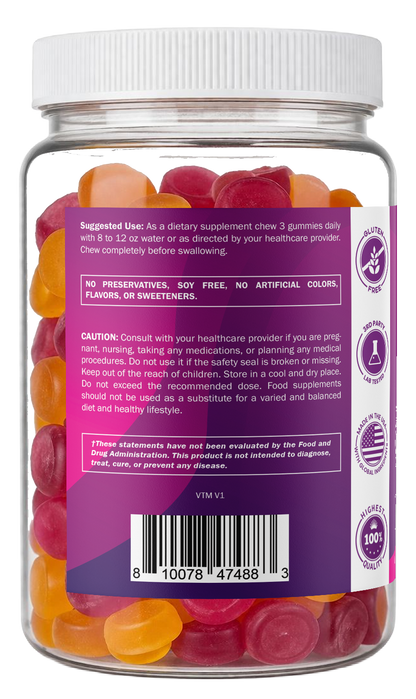 Vitamatic Prebiotic 7G Per Serving Fiber Gummies for Adults, 240 Count