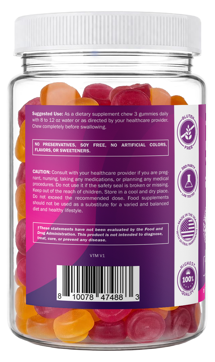 Vitamatic Prebiotic 7G Per Serving Fiber Gummies for Adults, 240 Count