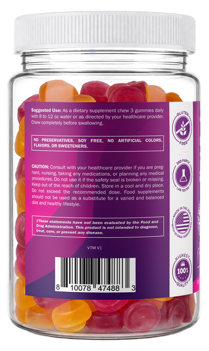 Vitamatic Prebiotic 7G Per Serving Fiber Gummies for Adults, 240 Count