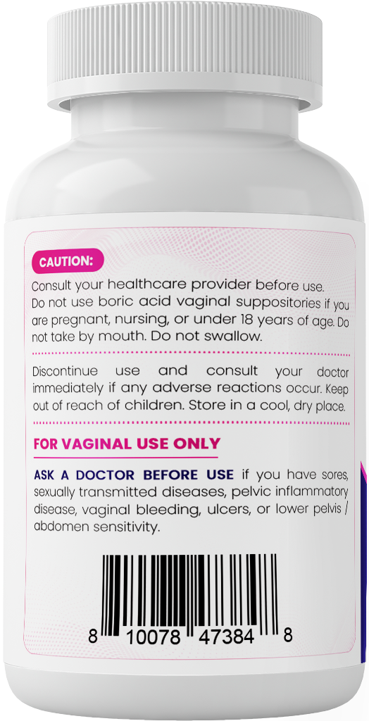 Vitamatic Boric Acid Vaginal Suppositories – Caution Safety and Vaginal Use Instructions
