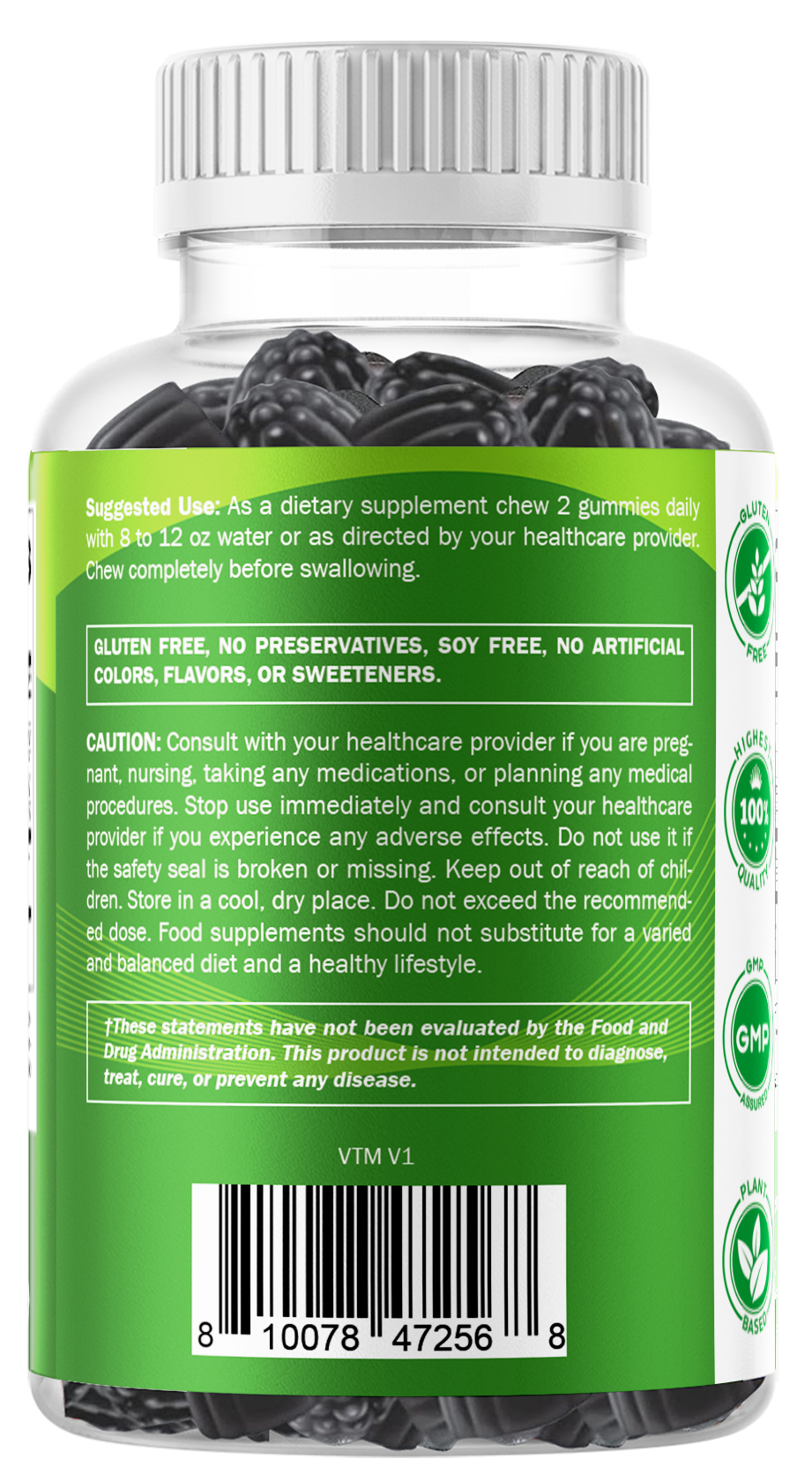 Vitamatic Sugar-Free Moringa 50:1 Extract, 60 Gummies