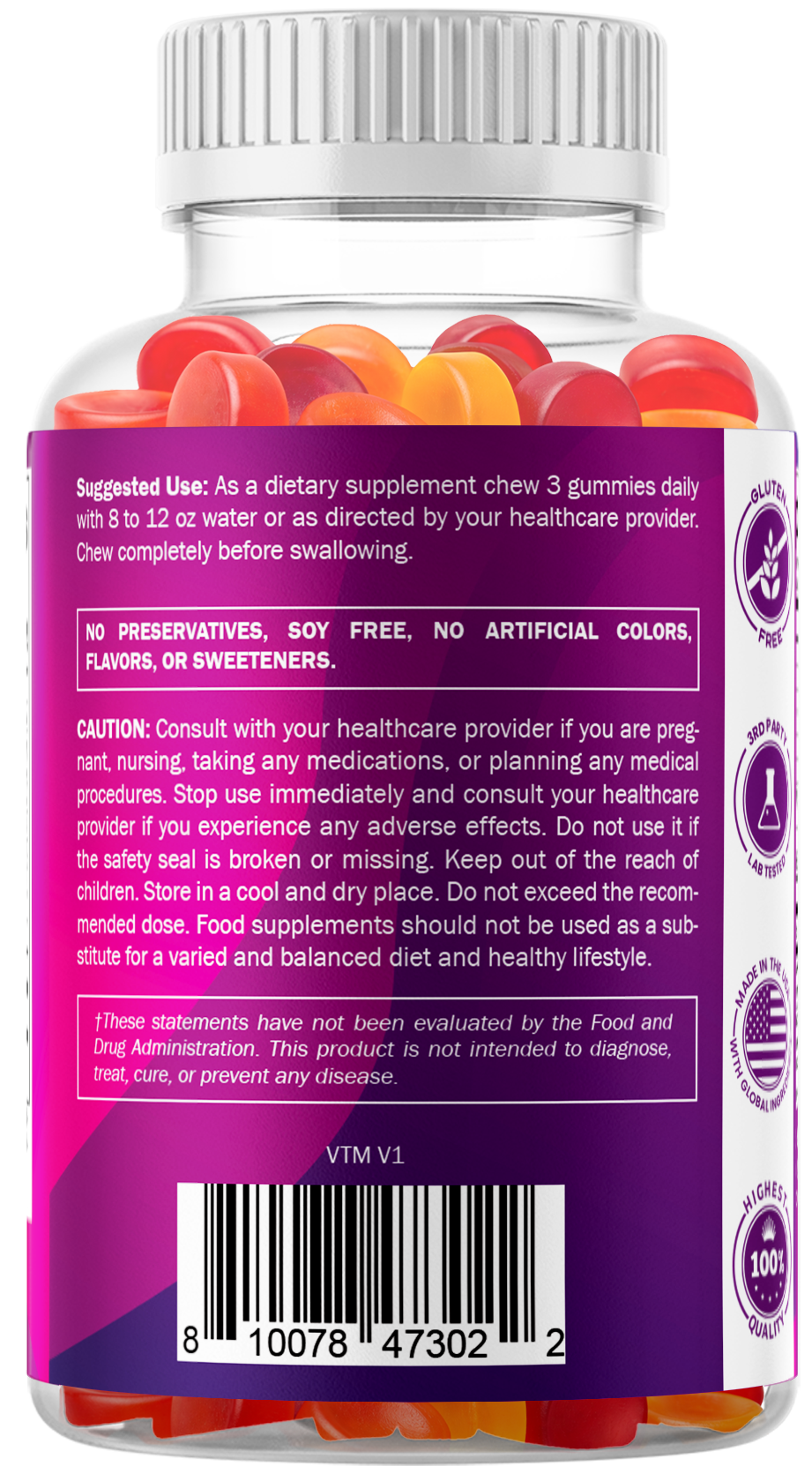Vitamatic Fiber 7G per Serving, 60 Gummies