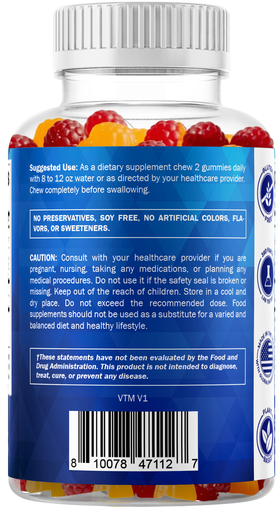 Vitamatic Sugar Free Probiotic 5 Billion CFU, 60 Gummies