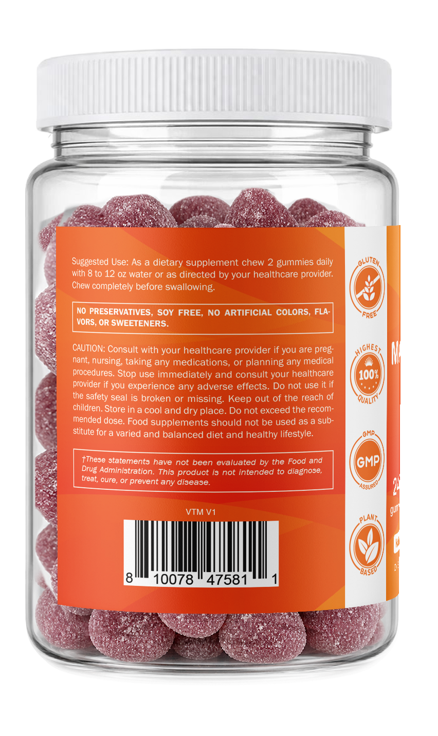 Magnesium Citrate Gummies 600mg Per Serving, 240ct
