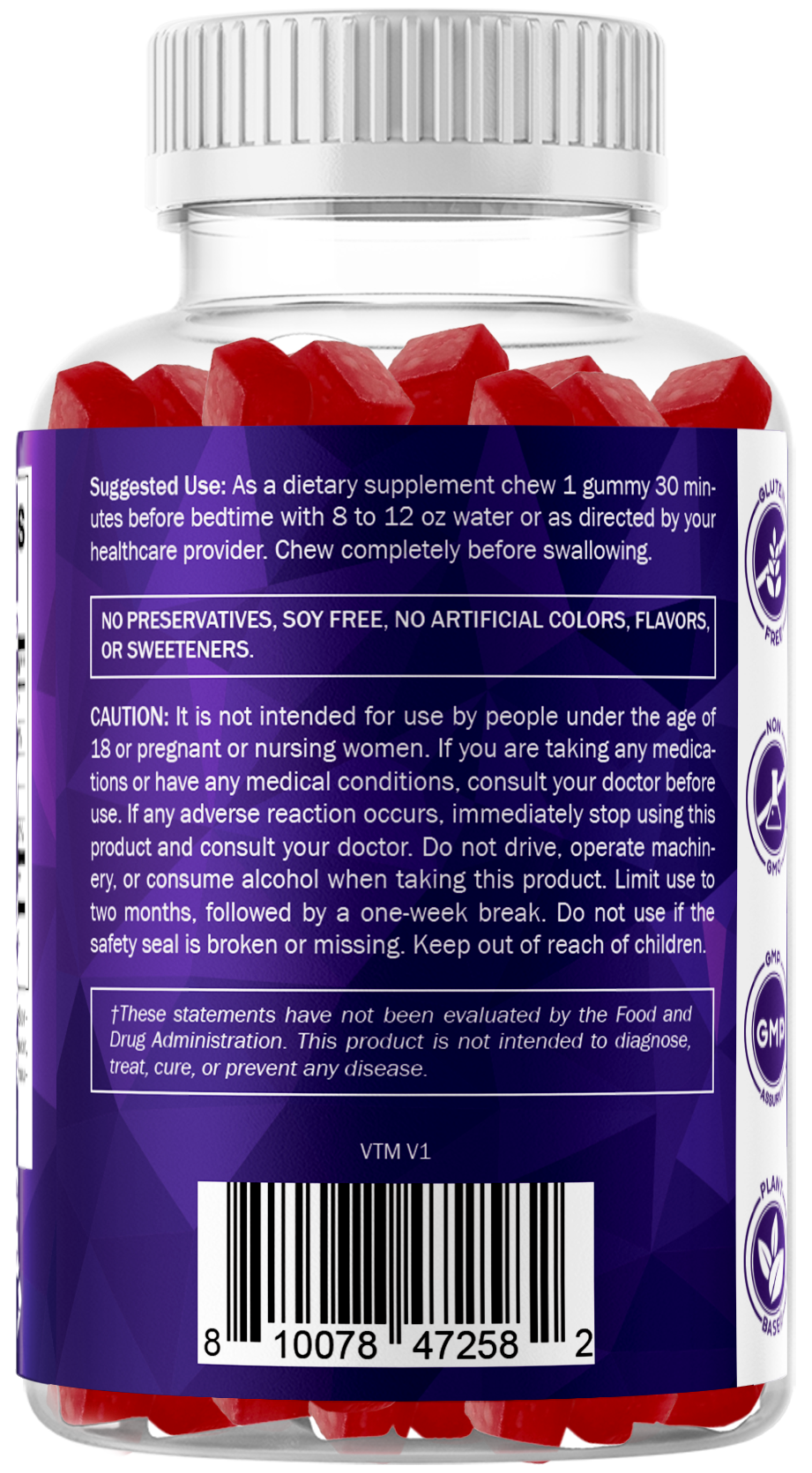 Vitamatic Sugar-Free Melatonin 30mg, 60 Gummies