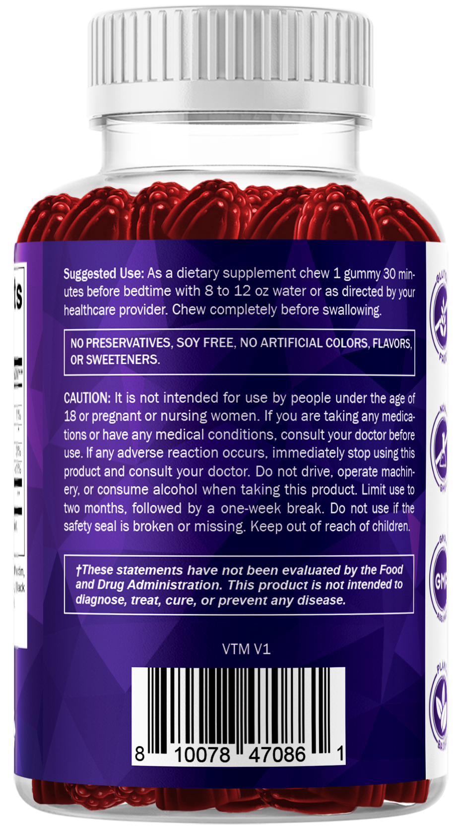 Vitamatic Melatonin 10mg Vegan Gummies, 60 Gummies