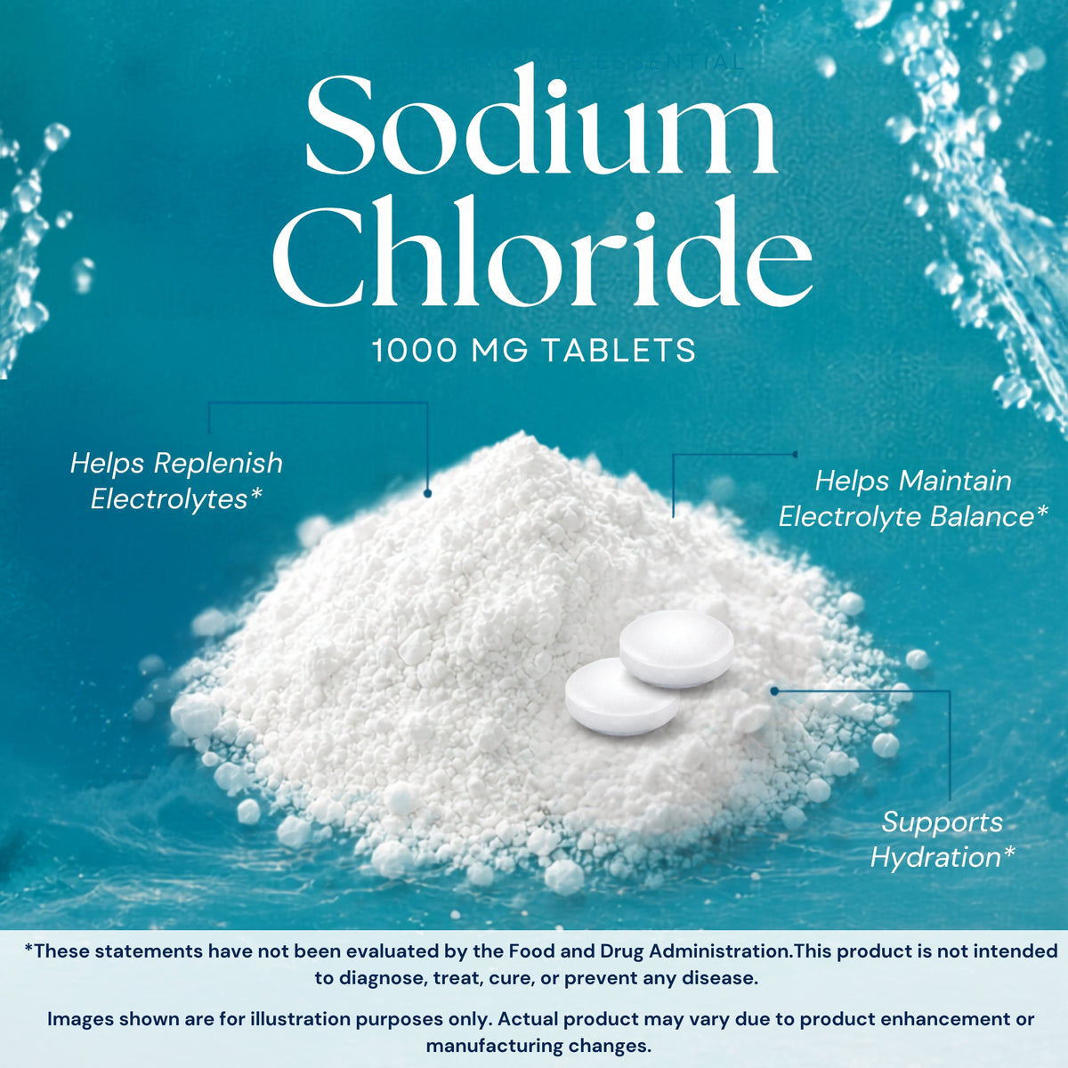Vitamatic Sodium Chloride 1000mg Supplement, 180 Tablets