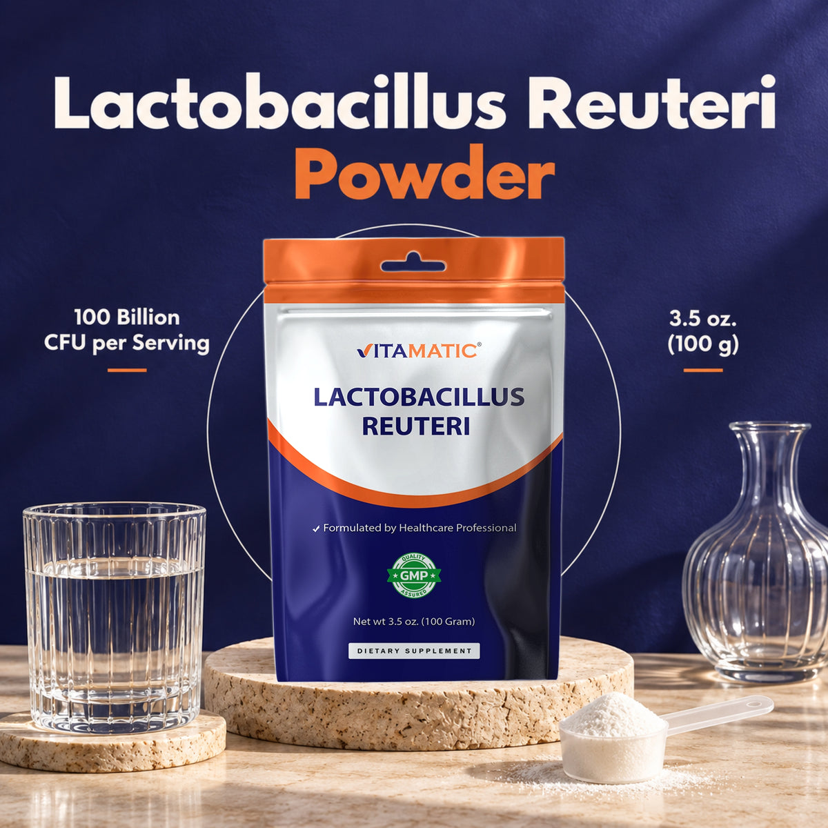 Vitamatic Lactobacillus Reuteri Probiotic Powder, 100g Pouch