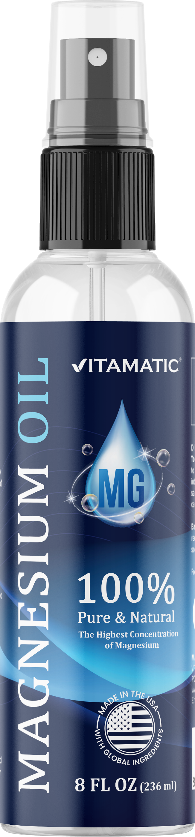 Pure Magnesium Oil Spray, 8 oz Bottle